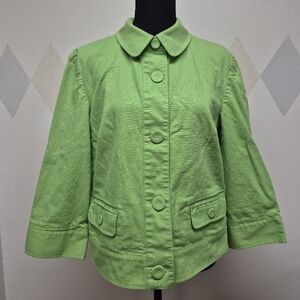 Talbots Stretch Vibrant Green Jacket Womens Size 14